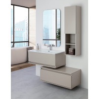 Composizione bagno Pastello 90cm in nobilitato melaminico tortora