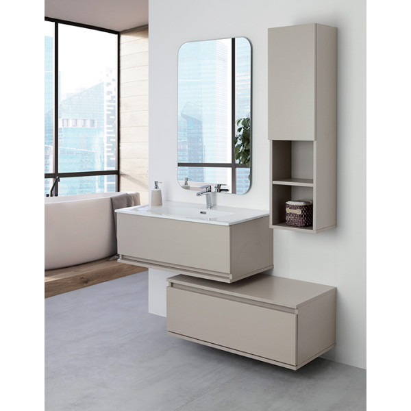 Composizione bagno Pastello 90cm in nobilitato melaminico tortora